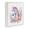 Stupell Industries Colorful Unicorn with Flowers Framed Giclee, design by Creative Studio
